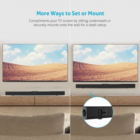 Sound Bar [2018 Upgraded] Meidong Sound Bars for TV 36 inch Wireless and Wired Bluetooth Soundbar Home Theater Surround Speakers with Optical Cable and Remote Control 